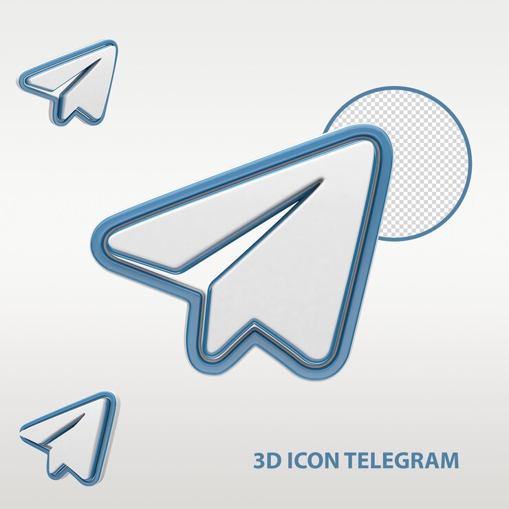 PSD telegram 3d icon