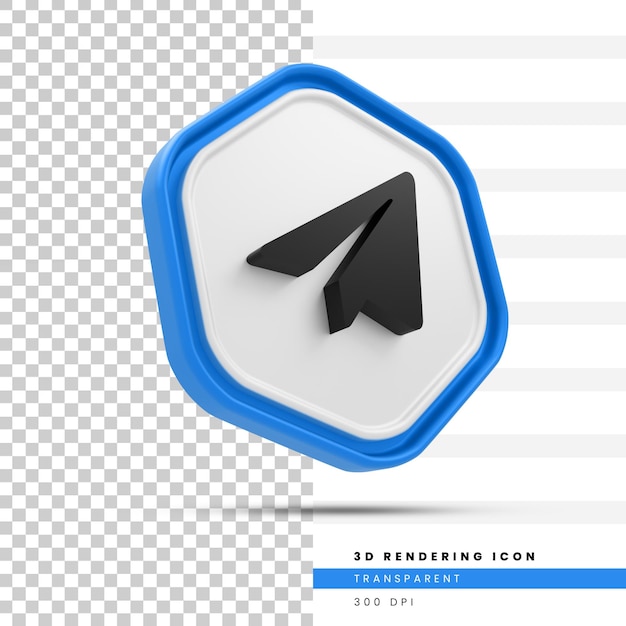 Telegram 3d ikona renderowania