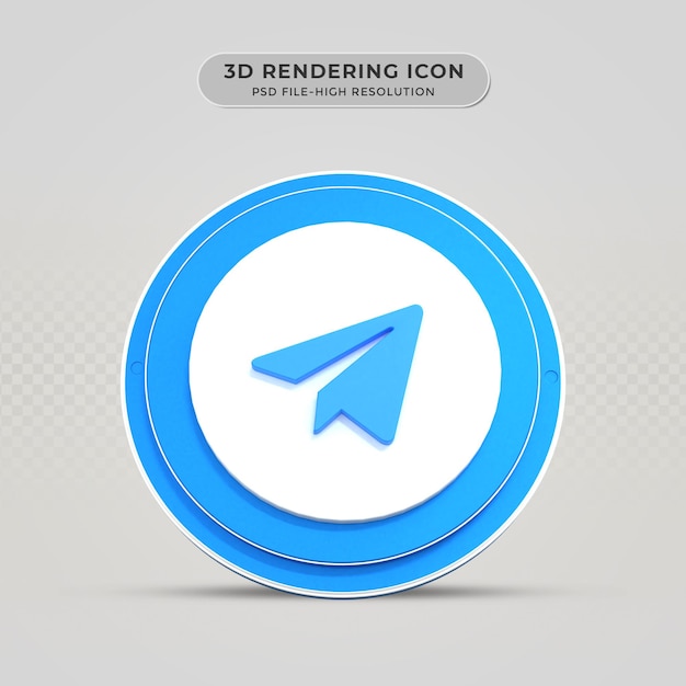 Telegram 3D Rendered Icon