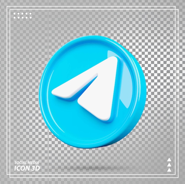 Telegram icon 3d роскошный рендеринг