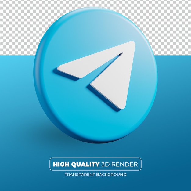 PSD telegram icon 3d render isolated