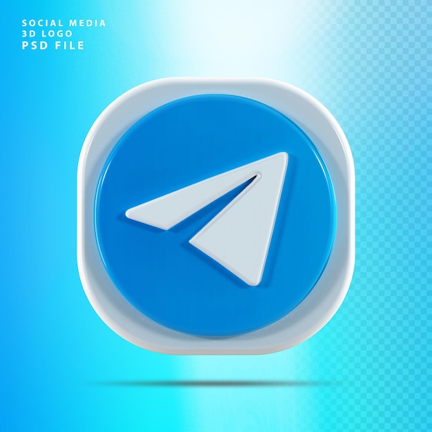 Telegram Icon 3d render shape