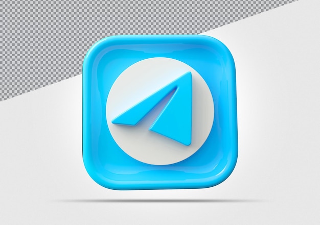 Telegram icon социальные сети 3d рендеринг