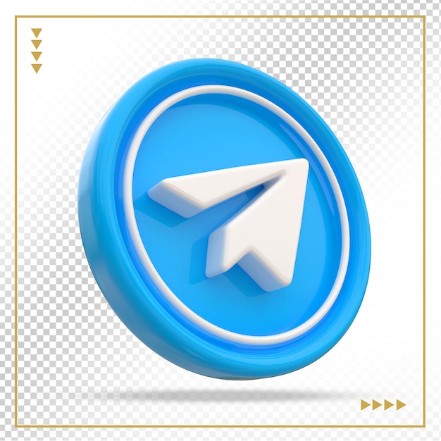 Telegram icona social media 3d