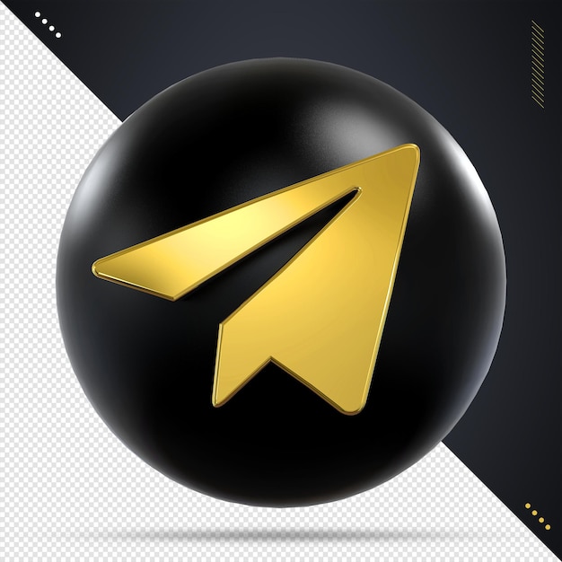 Telegram icon social media black and gold styles