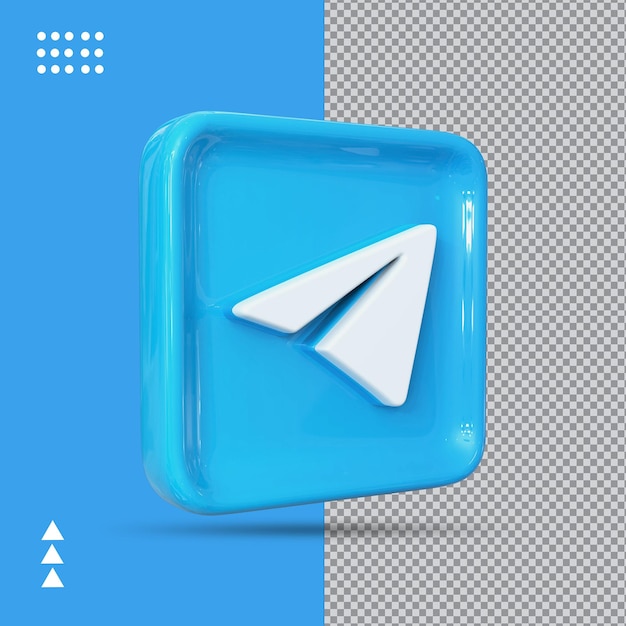 PSD telegram ikona 3d media społecznościowe