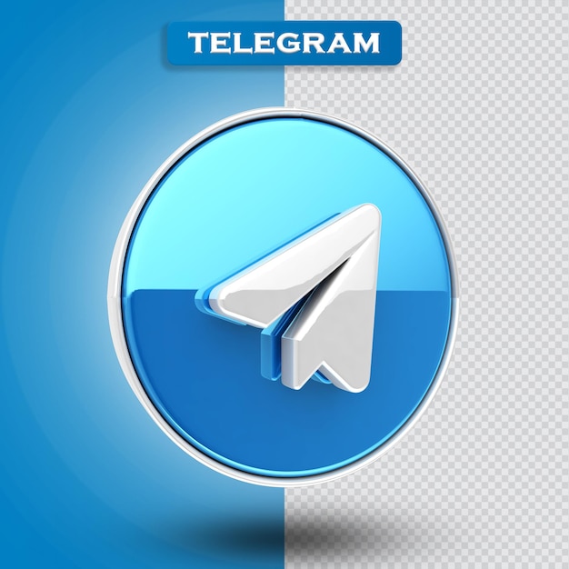 Telegram Ikona 3d Render Nowoczesny