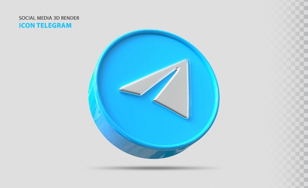 PSD telegram ikona media społecznościowe 3d render banner