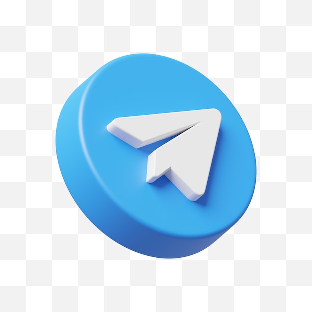 PSD telegram ikona mediów społecznościowych 3d