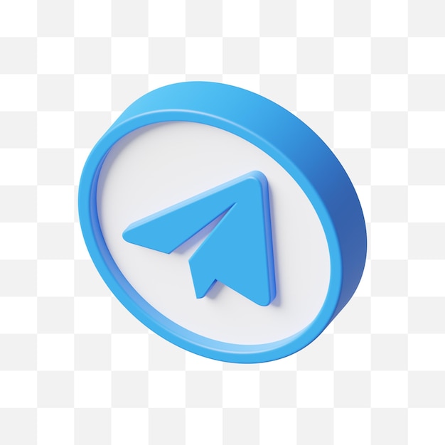 Telegram Ikona Mediów Społecznościowych 3d