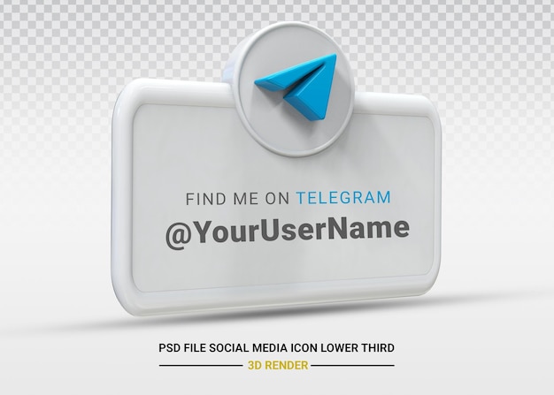 Telegram Ikona mediów społecznościowych niższy trzeci baner internetowy renderowanie projektu 3d