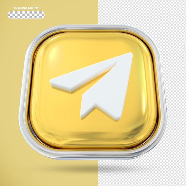 Telegram Ikona Mediów Społecznościowych Złote Style