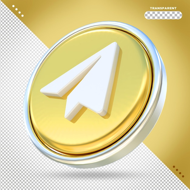 Telegram ikona mediów społecznościowych złote style