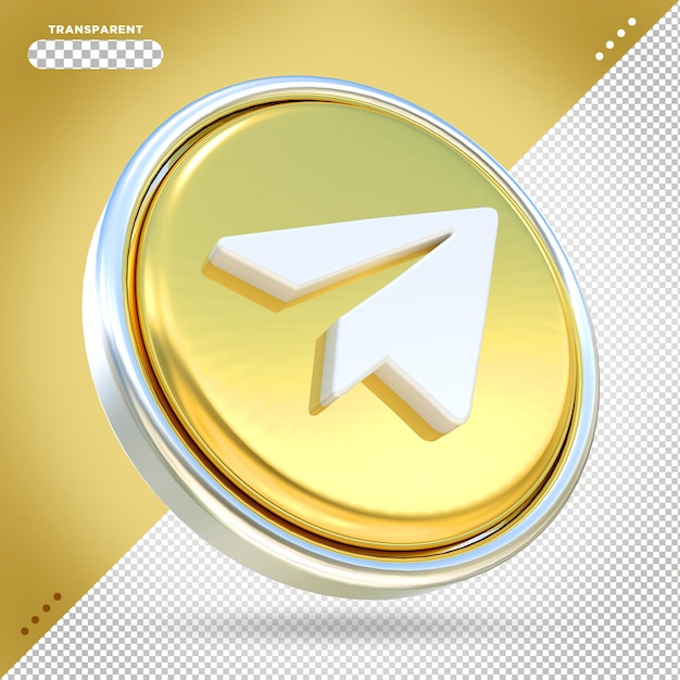 Telegram ikona mediów społecznościowych złote style