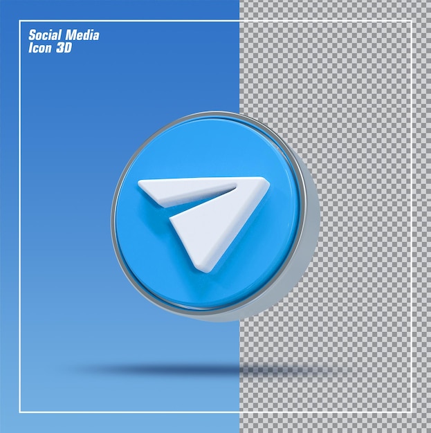 Telegram Ikona Renderowania 3d