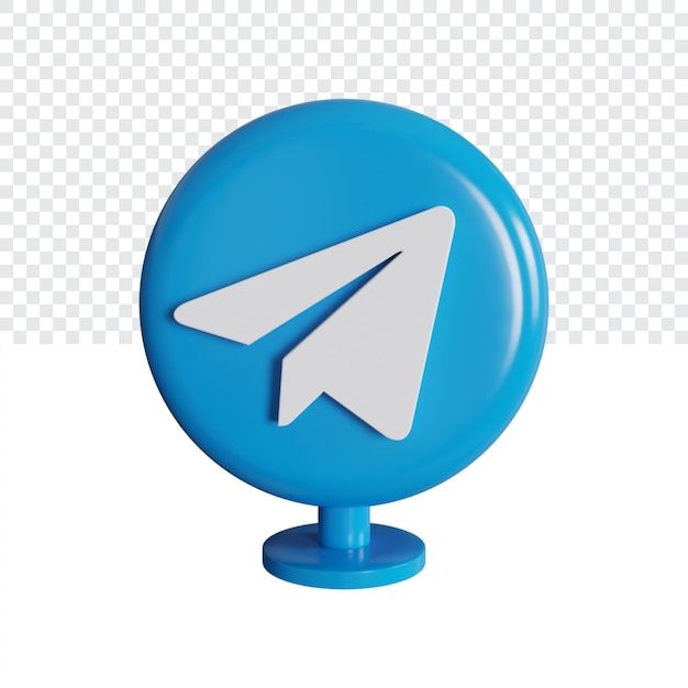 PSD telegram ikony mediów społecznościowych 3d