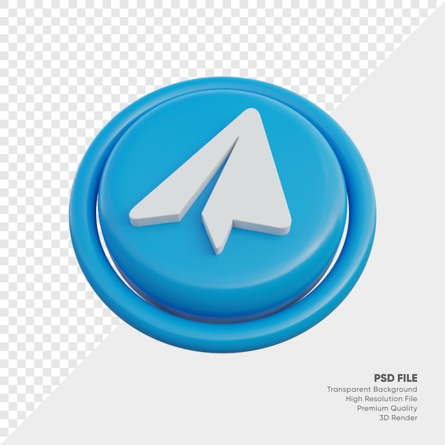 Telegram isometrische 3d-stijl logo concept icoon in ronde geïsoleerd