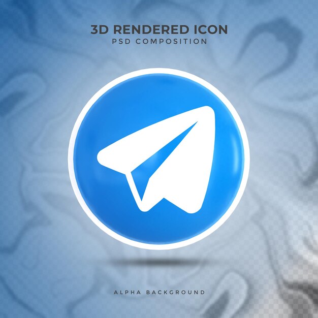 Telegram kleurrijk glanzend logo en social media icon design