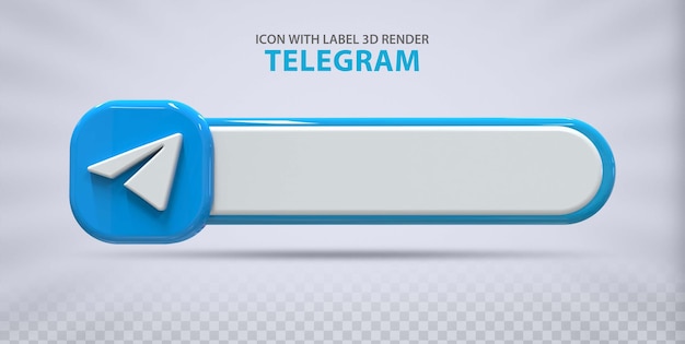 Telegram Label 3D-rendering