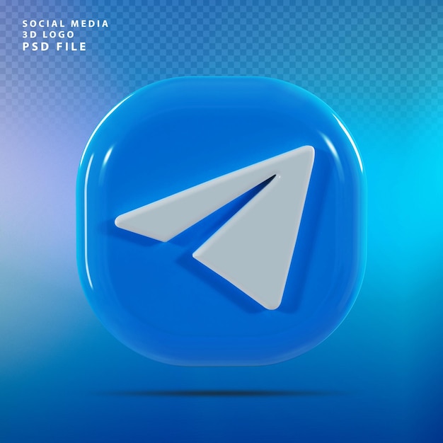 Telegram logo 3d render luxe