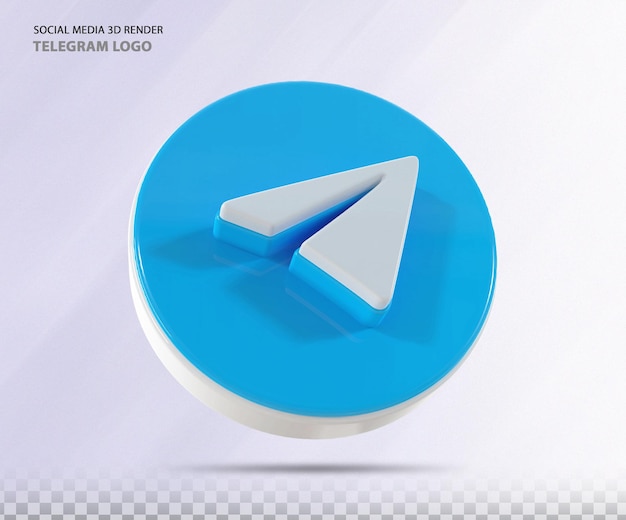 PSD telegram logo 3d render luxe