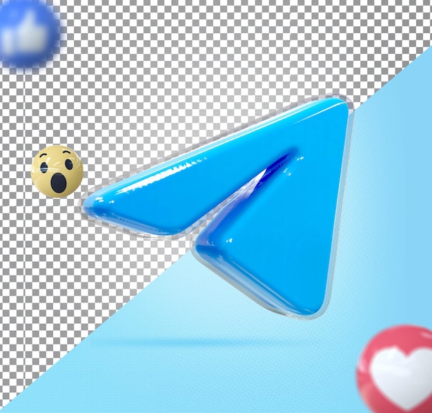 Telegram logo3dレンダリングラグジュアリー