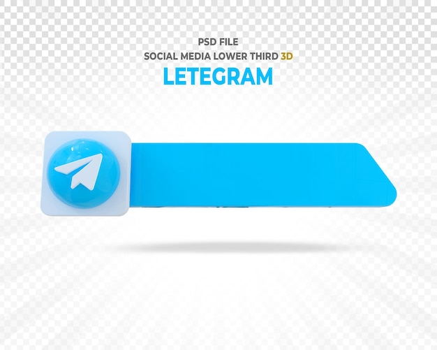 Logo telegram terzo inferiore render 3d