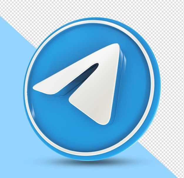 Telegram logo media społecznościowe 3d