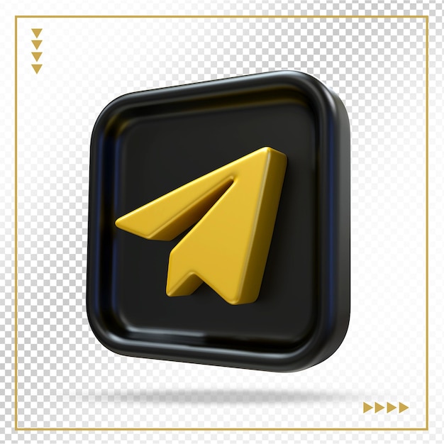 Telegram Logo Media Społecznościowe 3d