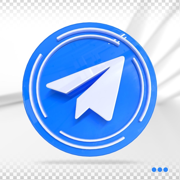 Concetto 3d dei social media del logo di telegram