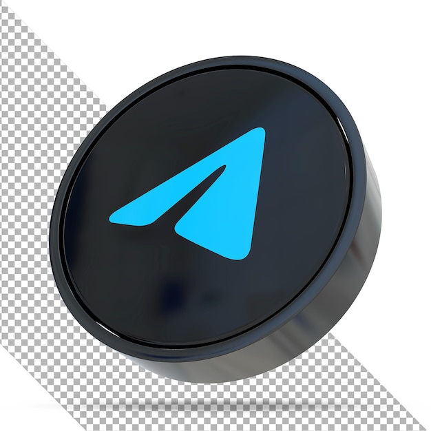 Telegram Logo Social Media 3d Czarne Style