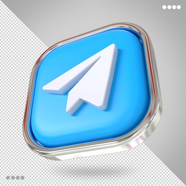 Telegram logo social media 3d styles