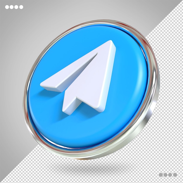 Telegram Logo Social Media Style 3d