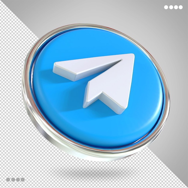 Telegram-logo sociale media 3d-stijlen