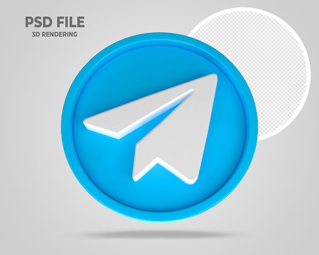 Telegram Logo Styl renderowania 3D