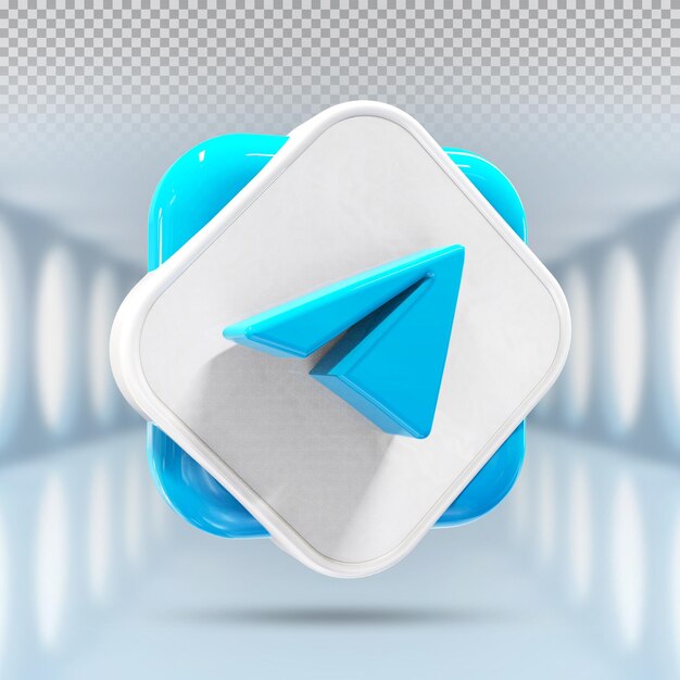 Telegram-logopictogram 3d-sociale media in modern