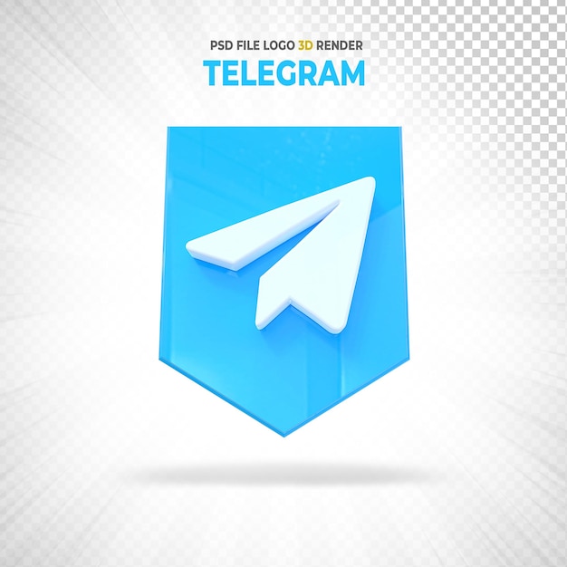 Telegram Media Społecznościowe Styl Logo Renderowanie 3d