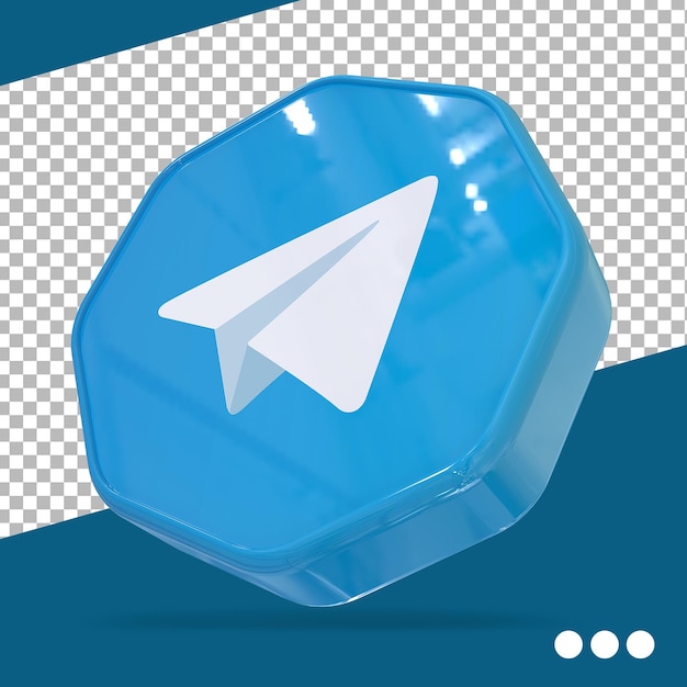 PSD telegram pictogram sociale media 3d-concept