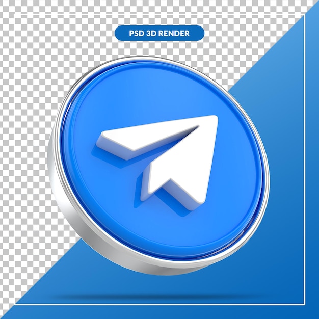 Stili 3d dei social media di telegram