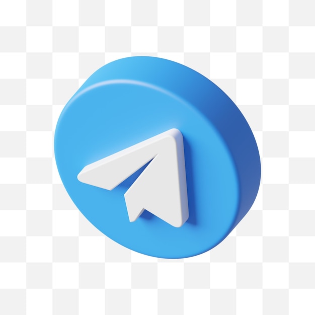 Telegram icona social media 3d