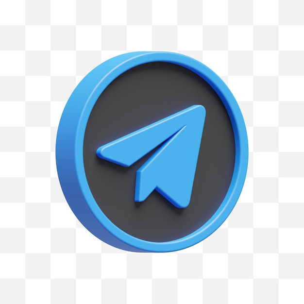 Telegram social media icon 3d