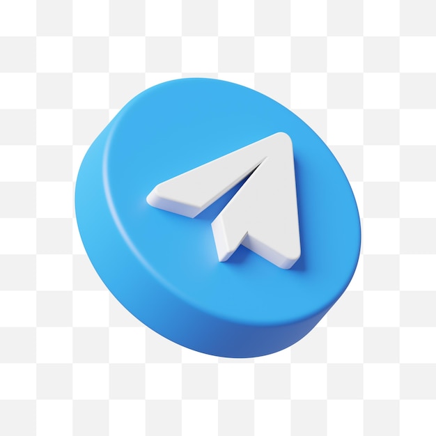 Telegram icona social media 3d