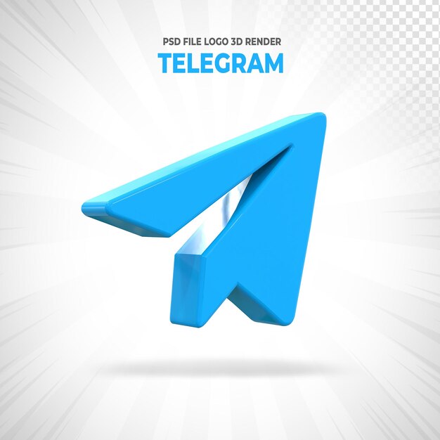 Telegram Социальные сети логотип 3D