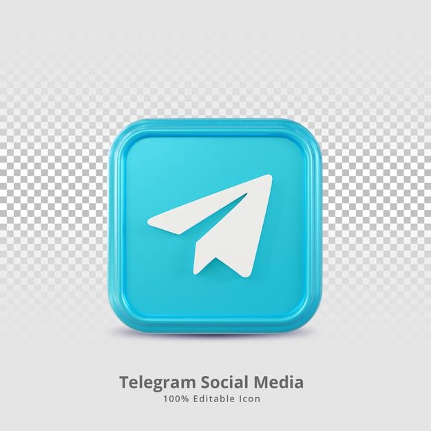 telegram sociale media 3D-rendering pictogram