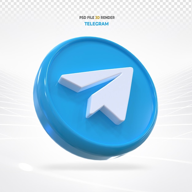 Telegram sociale media iconen 3d