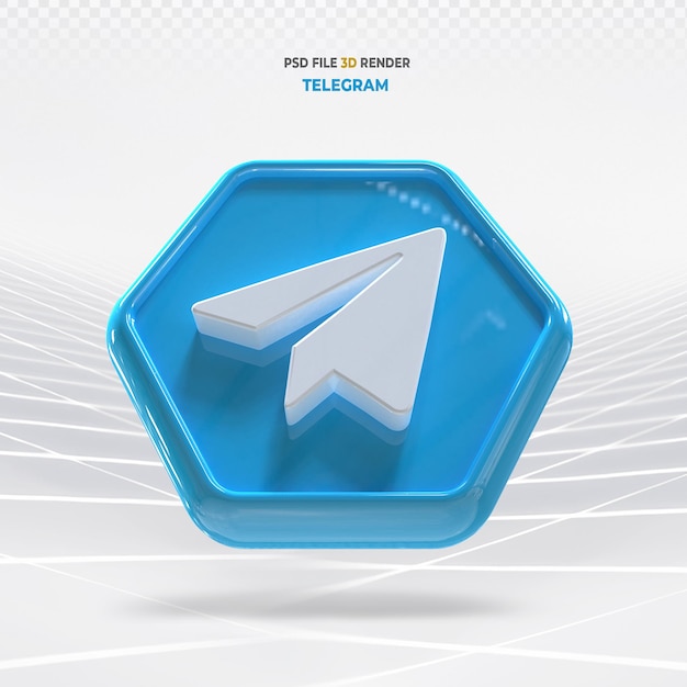 Telegram sociale media icoon 3d