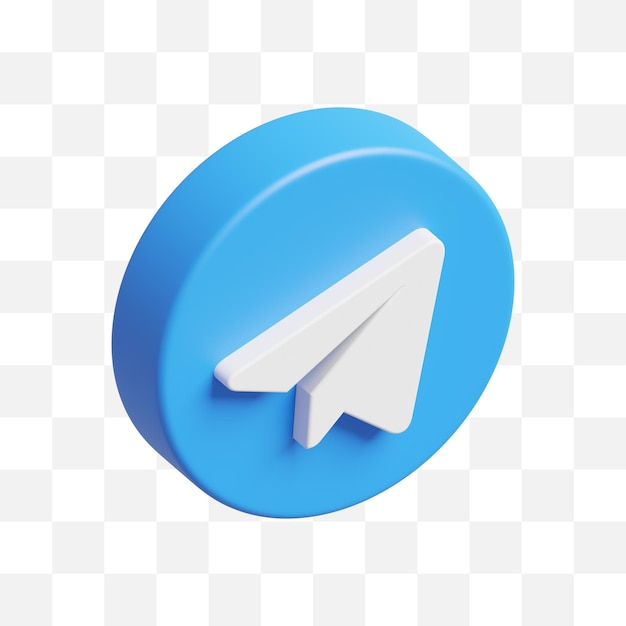 Telegram sociale media icoon 3d