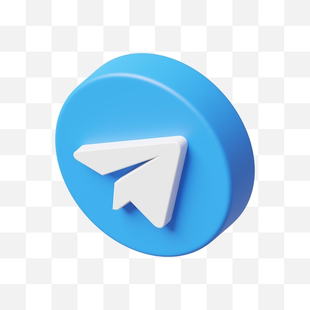 Telegram sociale media icoon 3d