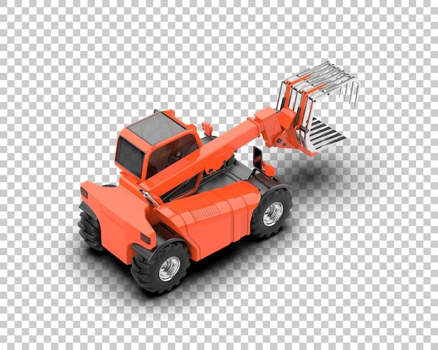 PSD telehandler isolated on background 3d rendering illustration