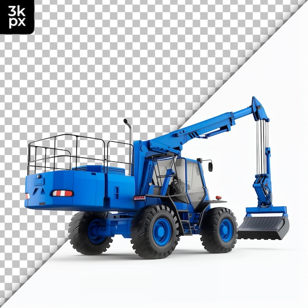 PSD telehandler isolated on transparent background